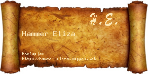 Hammer Eliza névjegykártya